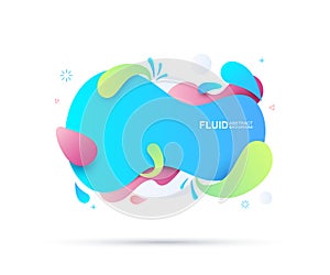 Abstract fluid and modern elements. Dynamical colored forms and line. Fluid colorful gradient organic shapes. Vector illustration