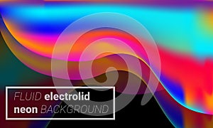 Abstract fluid neon liquid geometric pattern of background with modern dynamic motion style