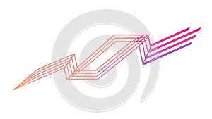 Abstract Fluid Ribbon in Dynamic Orange and Pink, vector design Generative AI