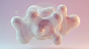 Abstract Soft Fluid Shapes on Pastel Gradient Background