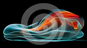 Abstract Fluid Shape with Orange and Teal Gradient