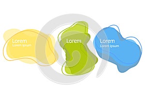 Abstract fluid shapes. Colorful gradient blobs. Modern vector design. Text placeholders. photo