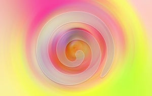 Abstract fluid swirl or vortex of bright green yellow pink summer mix shape spiral liquid twist. Magic spiral illusion