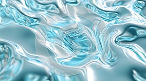Abstract fluid texture with metallic blue and silver hues