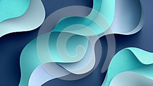 Abstract fluid waves blend of turquoise teal aqua gradient smooth flowing shapes