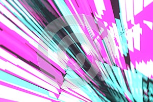 Abstract fluorescent hyperspace neon background, soft focus. 3D Rendering