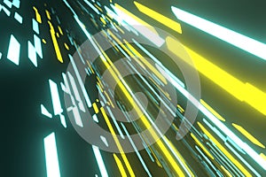 Abstract fluorescent hyperspace neon background, soft focus. 3D Rendering