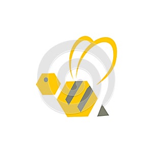 abstract fly bee stylish logo icon