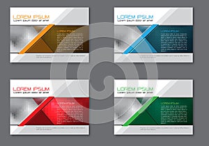 Abstract flyer brochure set collection template for business on grey design modern vector