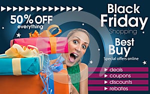 Abstract flyer for shopping on Black Friday trade