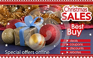 Abstract flyer for shopping on Christmas Shop virtual