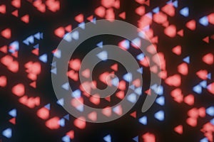 Abstract Flying particles Bokeh Background, 3D rendering