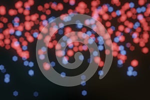 Abstract Flying particles Bokeh Background, 3D rendering