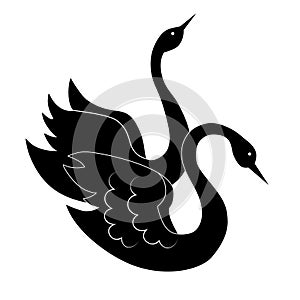 Abstract flying swan logo vector couple tattoo