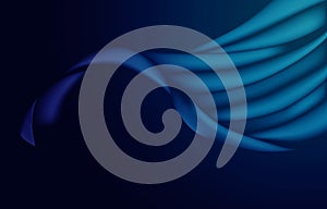 Abstract Flying Wave Dark Blue Silk Satin Fabric Opening Ceremony Background