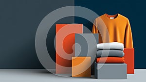 Abstract Folded Clothing Display