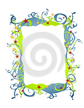 Abstract Folksy Christmas Border or Frame 2