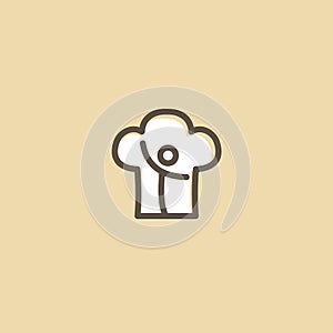 Abstract food logo icon vector design. Recipe, cooking, course, cafe, restaurant, fast food vector logo. Editable Design. Happy pe