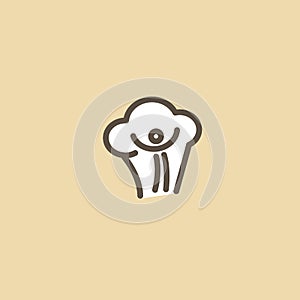 Abstract food logo icon vector design. Recipe, cooking, course, cafe, restaurant, fast food vector logo. Editable Design. Happy pe