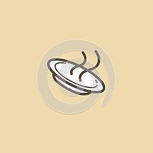 Abstract food logo icon vector design. Recipe, cooking, course, cafe, restaurant, fast food vector logo. Editable Design. Plate an