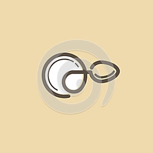 Abstract food logo icon vector design. Recipe, cooking, course, cafe, restaurant, fast food vector logo. Editable Design. Plate an