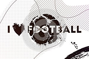 Abstract football background with grunge soccer ball print