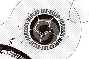 Abstract football background with grunge soccer ball print