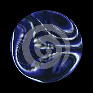 Abstract form blue ball on black background, 3D Sphere Business Logo