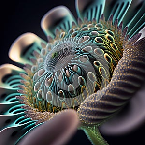 An abstract form gerbra flower sculpture illustration, generative Ai