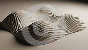 Abstract form with smooth wave like patterns and a sand like