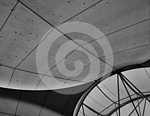 Abstract form of a tent, black and white