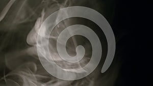 Abstract Forms Of Smoke On Black Background.