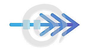 Abstract forward arrow, dynamic progress direction, vector design Generative AI