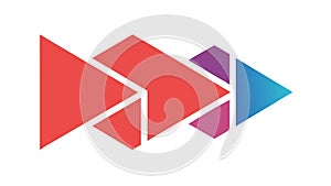 Abstract Forward Arrows, Dynamic Gradient Vector Icon, vector design Generative AI