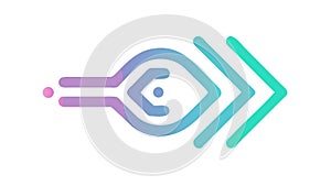 Abstract Forward Flow Arrow, Digital Progress Symbol, vector design Generative AI