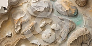 Abstract fossils stone marble background