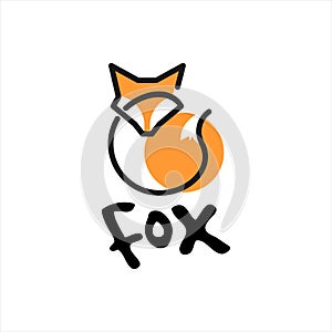 Abstract Fox Logo Design Animal Illustration Wildlife Graphic Element