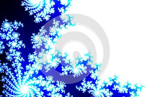Abstract fractal background.Dark blue cyan spiral banner background.Fractal Julia Sets.