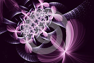 Abstract fractal background, texture, bokeh, fractal spiral