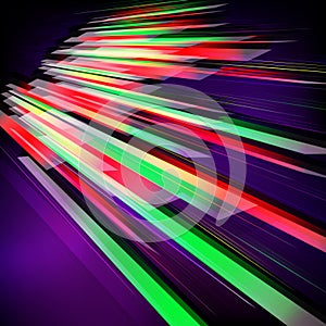 Abstract fractal background with various color lines and strips.