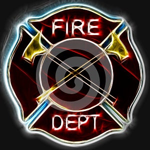 Abstract fractal Fire department Maltese cross