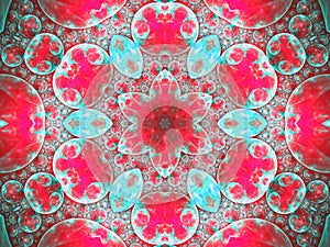 Abstract fractal flowers in spheres