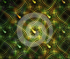 Abstract fractal green wallpaper pattern .