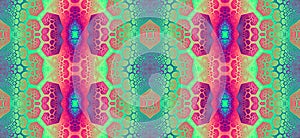 Abstract fractal high resolution seamless pattern for carpets, tapestries, fabric, and wallpapers in bright vivid colors