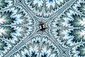 Abstract fractal image pick star in teal color