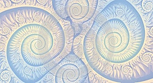 Abstract Fractal Nautilus Shell Pattern Background