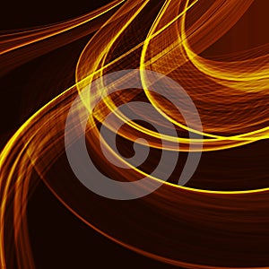 Abstract fractal orange gradient background. Light curved lines and shape with color graphic design. Computer generated graphics