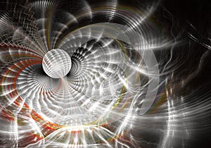 Abstract fractal patterns and shapes, 3D rendering