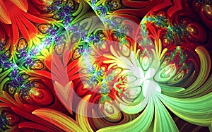Abstract fractal patterns and shapes. Dynamic flowing natural forms. Mystical spirals.