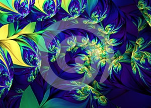 Abstract fractal patterns and shapes.Mysterious psychedelic relaxation pattern. Dynamic flowing natural forms. Sacred geometry.